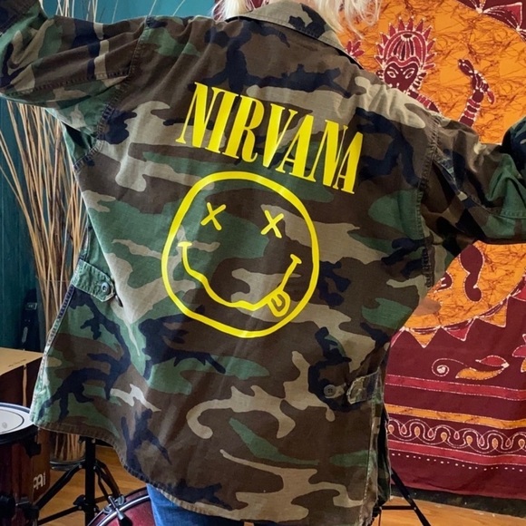 Vintage Jackets & Blazers - Nirvana “Smiley Face” US Marines jacket